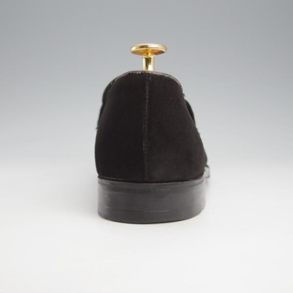 ★クロケット&ジョーンズ 7.5EX【貴重★(英)ポールスミス別注/バタフライローファー】スリッポン/スエード/黒/メンズ/Crockett&Jones★k441