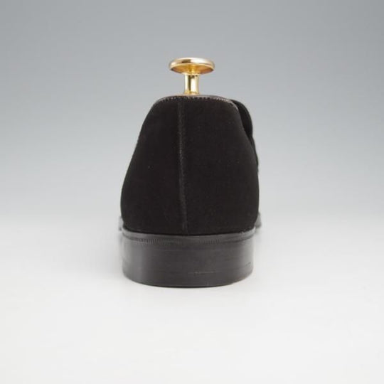 ★クロケット&ジョーンズ 7.5EX【貴重★(英)ポールスミス別注/バタフライローファー】スリッポン/スエード/黒/メンズ/Crockett&Jones★k441