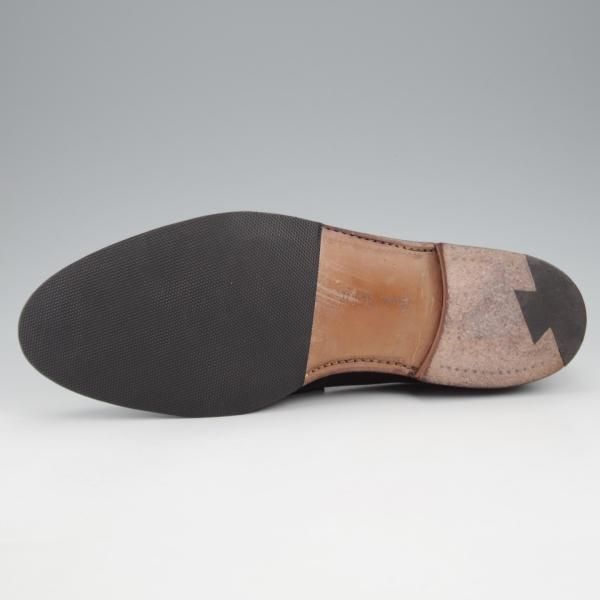 ★クロケット&ジョーンズ 7.5EX【貴重★(英)ポールスミス別注/バタフライローファー】スリッポン/スエード/黒/メンズ/Crockett&Jones★k441