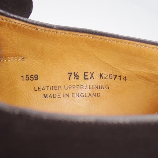 ★クロケット&ジョーンズ 7.5EX【貴重★(英)ポールスミス別注/バタフライローファー】スリッポン/スエード/黒/メンズ/Crockett&Jones★k441