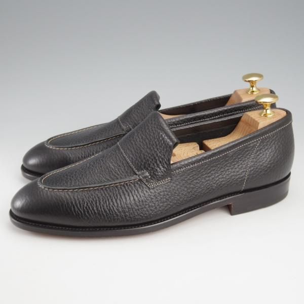 未使用★ジョンロブ 7E【モデル定価￥216,000-★ALEY/アレイ/8695ラスト】TENSILE/ローファー/スリッポン/黒/メンズ/JOHN LOBB★k443