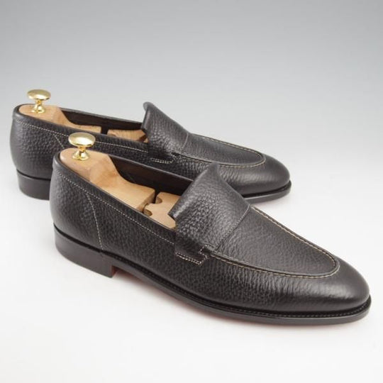 未使用★ジョンロブ 7E【モデル定価￥216,000-★ALEY/アレイ/8695ラスト】TENSILE/ローファー/スリッポン/黒/メンズ/JOHN LOBB★k443