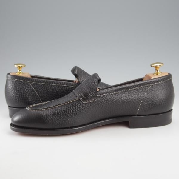 未使用★ジョンロブ 7E【モデル定価￥216,000-★ALEY/アレイ/8695ラスト】TENSILE/ローファー/スリッポン/黒/メンズ/JOHN LOBB★k443