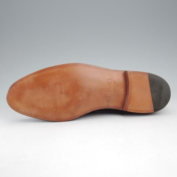 未使用★ジョンロブ 7E【モデル定価￥216,000-★ALEY/アレイ/8695ラスト】TENSILE/ローファー/スリッポン/黒/メンズ/JOHN LOBB★k443