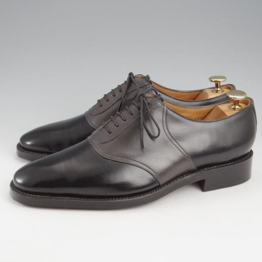 未使用★(HM)ギルド・オブ・クラフツ US6.5C【税込上代￥165,000-★Fudge/ハンドソーンウェルテッド製法】サドルシューズ/黒×灰★k447