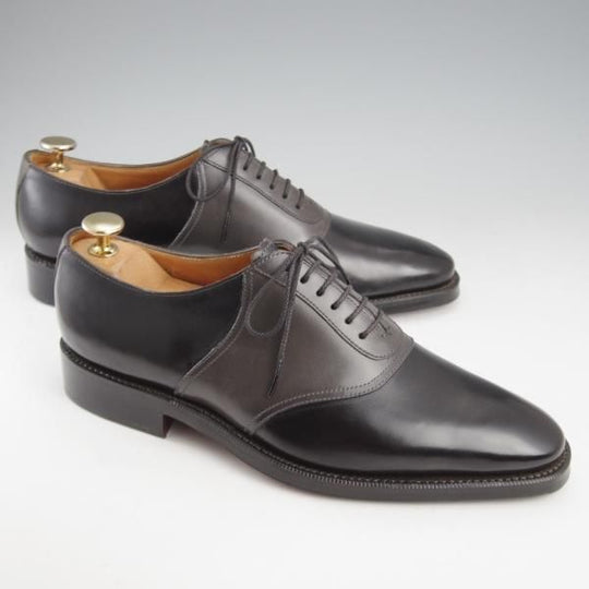 未使用★(HM)ギルド・オブ・クラフツ US6.5C【税込上代￥165,000-★Fudge/ハンドソーンウェルテッド製法】サドルシューズ/黒×灰★k447