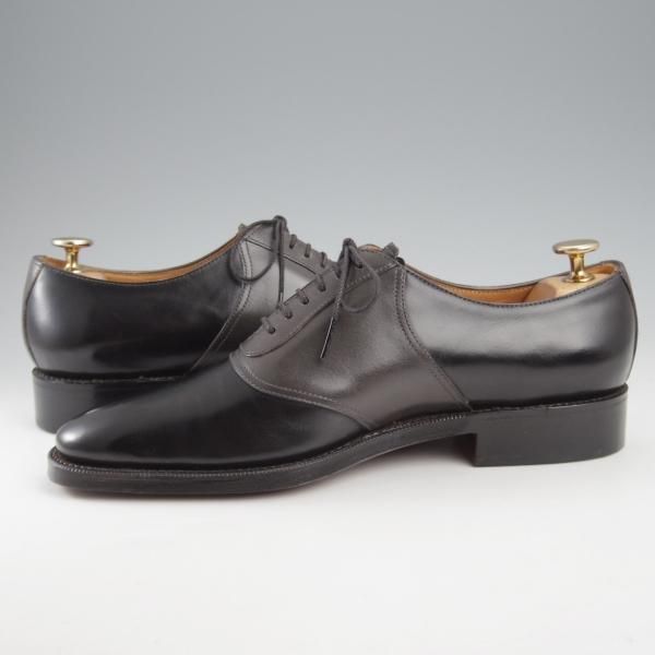 未使用★(HM)ギルド・オブ・クラフツ US6.5C【税込上代￥165,000-★Fudge/ハンドソーンウェルテッド製法】サドルシューズ/黒×灰★k447