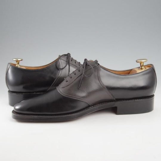 未使用★(HM)ギルド・オブ・クラフツ US6.5C【税込上代￥165,000-★Fudge/ハンドソーンウェルテッド製法】サドルシューズ/黒×灰★k447