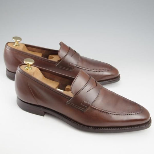 極上★クロケット&ジョーンズ 7E【バーニーズNY別注★CITYソール仕様/TEIGN】341ラスト/コインローファー/濃茶/Crockett&Jones★k449