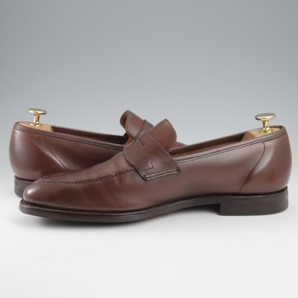 極上★クロケット&ジョーンズ 7E【バーニーズNY別注★CITYソール仕様/TEIGN】341ラスト/コインローファー/濃茶/Crockett&Jones★k449