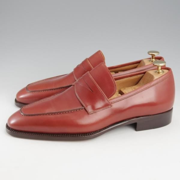 未使用★(伊)ステファノ・ベーメル SIZE 41【定価20万円以上★コインローファー/106】カーフ/赤茶/メンズ/Stefano Bemer★k455