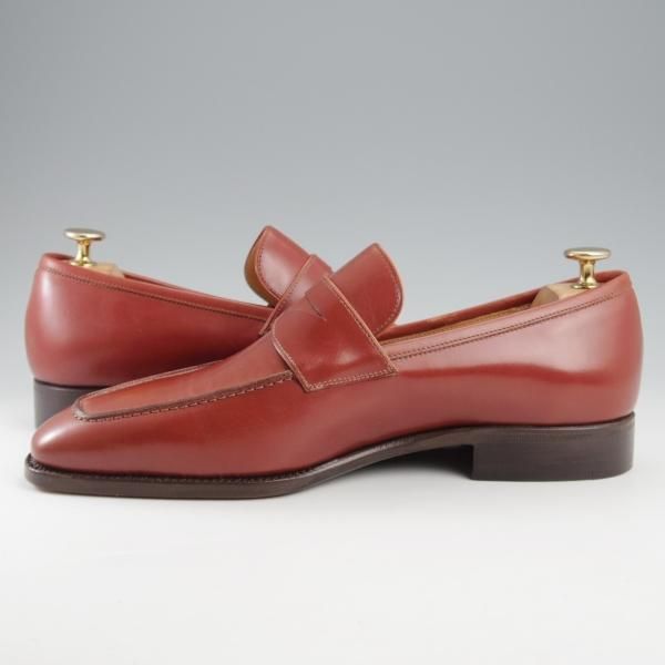 未使用★(伊)ステファノ・ベーメル SIZE 41【定価20万円以上★コインローファー/106】カーフ/赤茶/メンズ/Stefano Bemer★k455