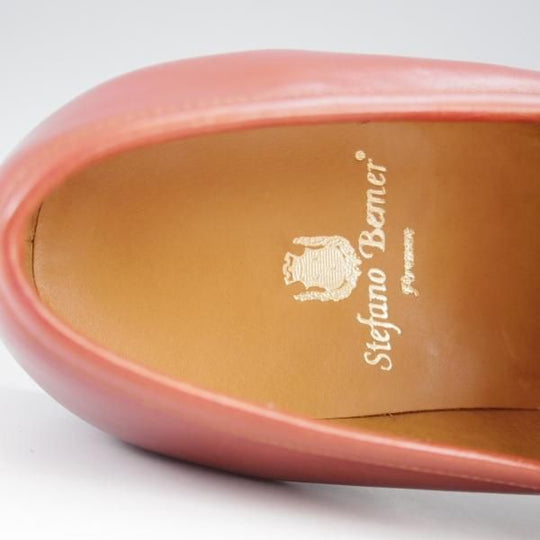 未使用★(伊)ステファノ・ベーメル SIZE 41【定価20万円以上★コインローファー/106】カーフ/赤茶/メンズ/Stefano Bemer★k455