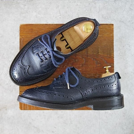 ★トリッカーズ SIZE 5【バートン同系モデル★(英)マッキントッシュ別注/M7346】カントリーシューズ/フルブローグ/紺/Tricker's★k456