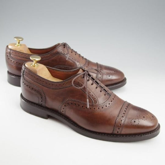 極上★(米)アレンエドモンズ 8D【貴重★ブルックスブラザーズ別注/BROOKS BROTHERS】セミブローグ/カーフ/濃茶/ALLEN EDMONDS★k457