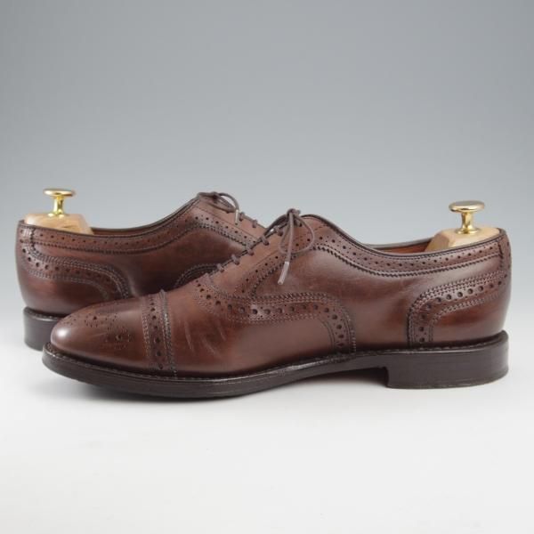 極上★(米)アレンエドモンズ 8D【貴重★ブルックスブラザーズ別注/BROOKS BROTHERS】セミブローグ/カーフ/濃茶/ALLEN EDMONDS★k457
