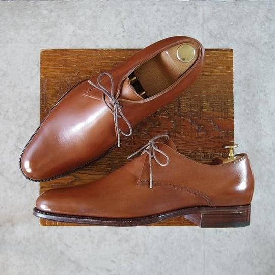 未使用★(HM)ギルド・オブ・クラフツ US7D【税込上代￥165,000-★Pramide/ハンドソーンウェルテッド製法】プレーントゥ/茶★k458