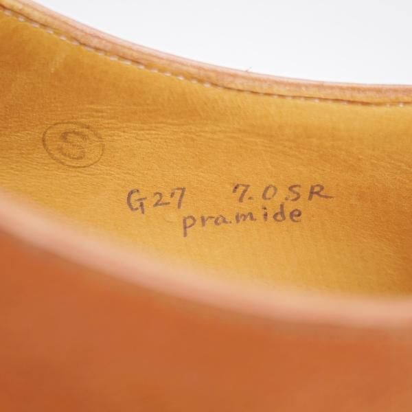 未使用★(HM)ギルド・オブ・クラフツ US7D【税込上代￥165,000-★Pramide/ハンドソーンウェルテッド製法】プレーントゥ/茶★k458