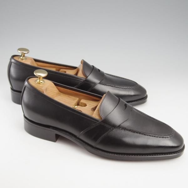 未使用★(浅草)ギルド・オブ・クラフツ US6.5D【税込上代￥198,000-★Agnes/ハンドソーンウェルテッド製法】コインローファー/黒★k459