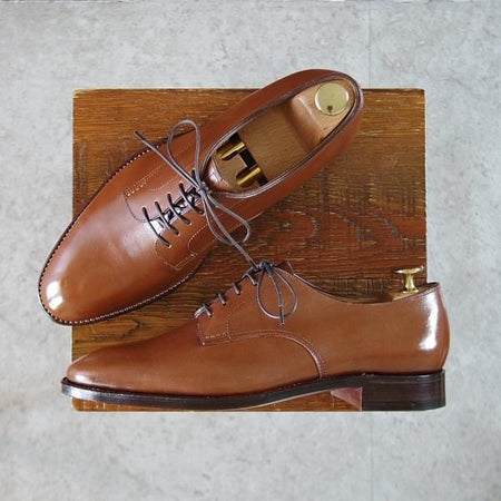 未使用★(浅草)ギルド・オブ・クラフツ US6.5D【税込上代￥165,000-★Suzette/ハンドソーンウェルテッド製法】プレーントゥ/茶★k460