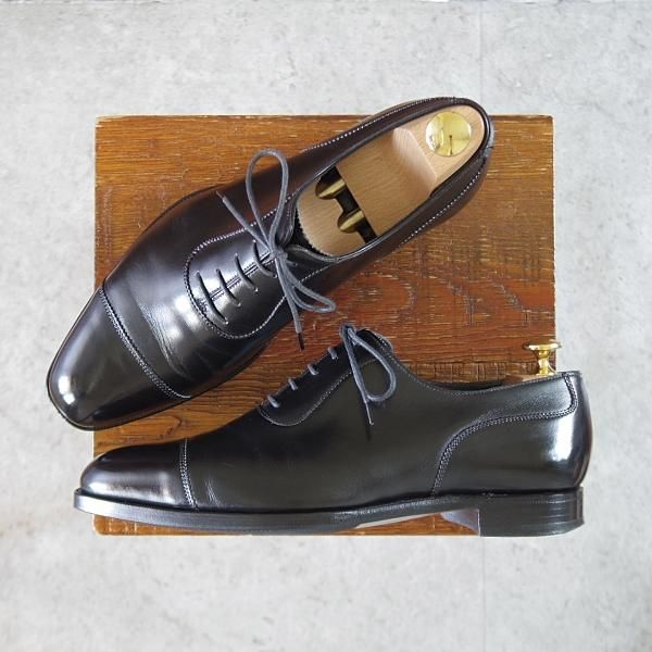 極上★クロケット&ジョーンズ 6E【ハンドグレードライン★ストレートチップ/EGERTON】367ラスト/カーフ/黒/メンズ/Crockett&Jones★k465