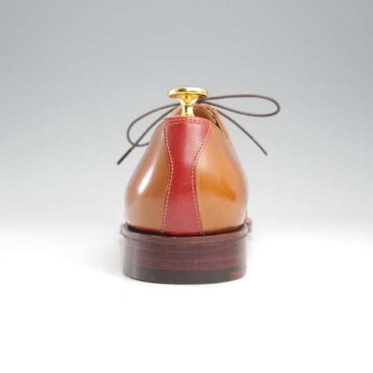 未使用★(HM)ギルド・オブ・クラフツ US7D【税込上代￥165,000-★Fudge/ハンドソーンウェルテッド製法】サドルシューズ/茶×赤茶★k477