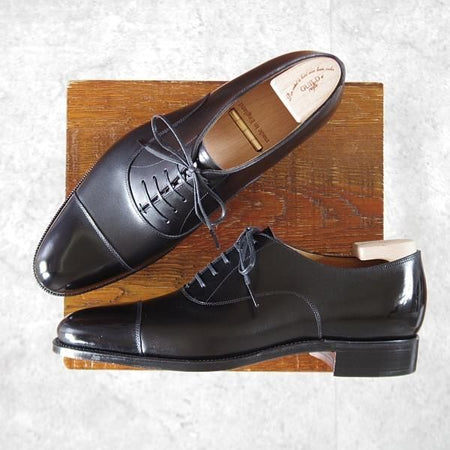 未使用★(浅草)ギルド・オブ・クラフツ SIZE 8(S)【定価￥115,500-★Blackie/(英国製)純正シューツリー付き】ストレートチップ/黒★k482