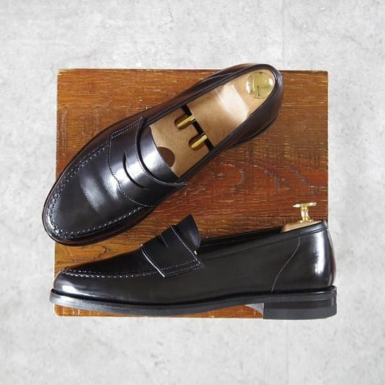 極美品★クロケット&ジョーンズ 5.5E【★コインローファー/HARVARD】ハーバード/314ラスト/カーフ/黒/メンズ/Crockett&Jones★k483