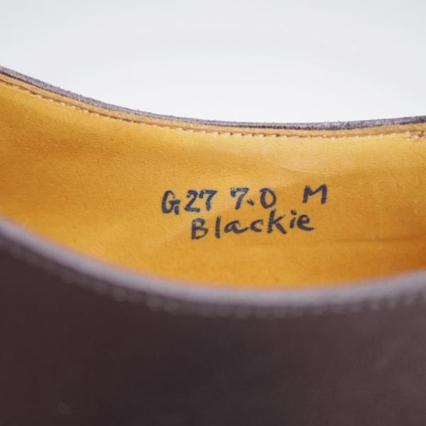 未使用★(浅草)ギルド・オブ・クラフツ SIZE 7(M)【定価￥115,500-★Blackie/(英国製)純正シューツリー付き】ストレートチップ/黒★k484