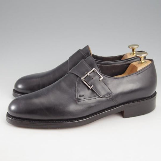 極美品★ジョンロブ 6E【定価￥205,200-★ミュージアムカーフ/RINGMORE】0015ラスト/モンクストラップ/黒/メンズ/JOHN LOBB★k485