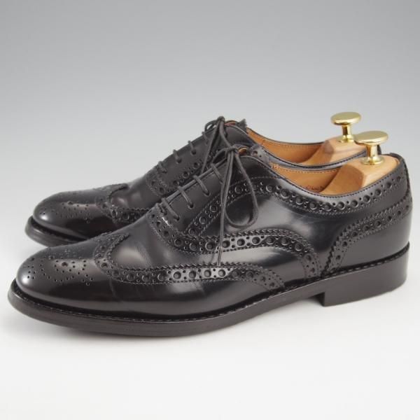 美品★チャーチ(レディース) SIZE 37【定価￥176,000-★バーウッド/BURWOOD WG】ポリッシュドバインダーカーフ/黒/Church'★k486