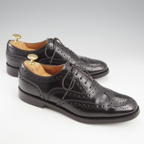 美品★チャーチ(レディース) SIZE 37【定価￥176,000-★バーウッド/BURWOOD WG】ポリッシュドバインダーカーフ/黒/Church'★k486