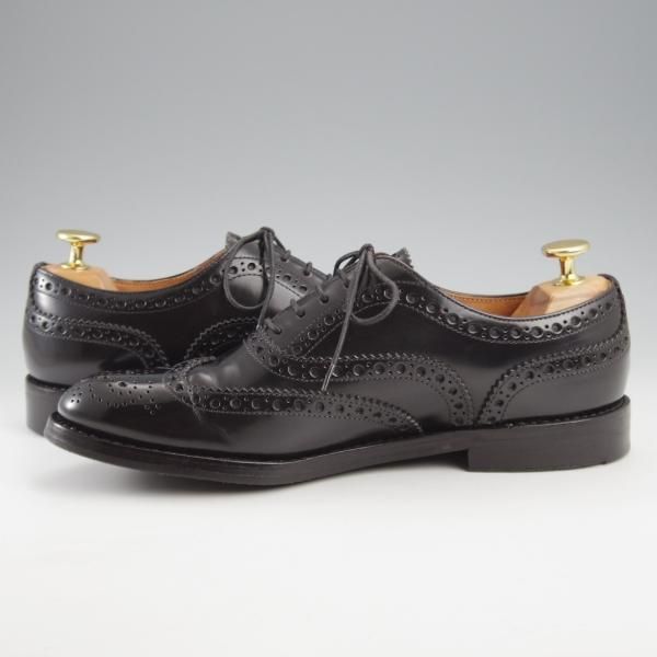 美品★チャーチ(レディース) SIZE 37【定価￥176,000-★バーウッド/BURWOOD WG】ポリッシュドバインダーカーフ/黒/Church'★k486