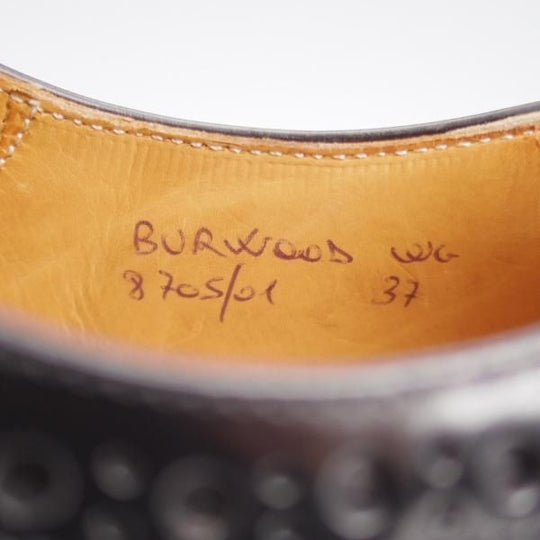 美品★チャーチ(レディース) SIZE 37【定価￥176,000-★バーウッド/BURWOOD WG】ポリッシュドバインダーカーフ/黒/Church'★k486