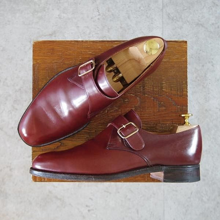 ★クロケット&ジョーンズ 7E【貴重★(英)ポールスミス別注/GROSVENOR】248ラスト/モンクストラップ/赤茶/メンズ/Crockett&Jones★k487