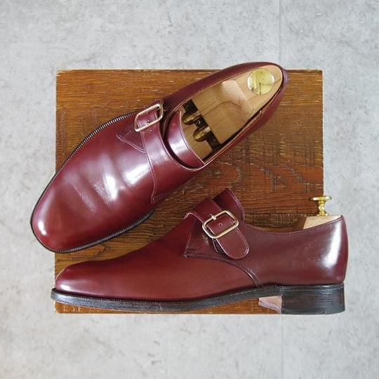 ★クロケット&ジョーンズ 7E【貴重★(英)ポールスミス別注/GROSVENOR】248ラスト/モンクストラップ/赤茶/メンズ/Crockett&Jones★k487