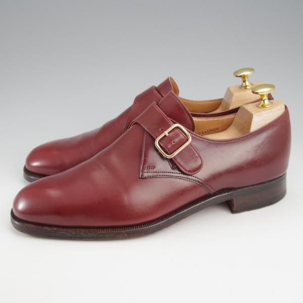 ★クロケット&ジョーンズ 7E【貴重★(英)ポールスミス別注/GROSVENOR】248ラスト/モンクストラップ/赤茶/メンズ/Crockett&Jones★k487