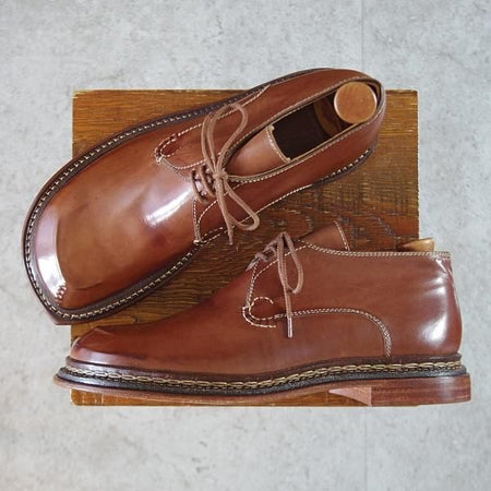 未使用★(浅草)ギルド・オブ・クラフツ US7E程度【税込上代￥253,000-★ノルウィージャン製法/純正ツリー付】茶★k491