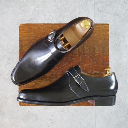 未使用★(HM)ギルド・オブ・クラフツ US6.5C【税込上代￥198,000-★Goofy/ハンドソーンウェルテッド製法】モンクストラップ/黒★k494