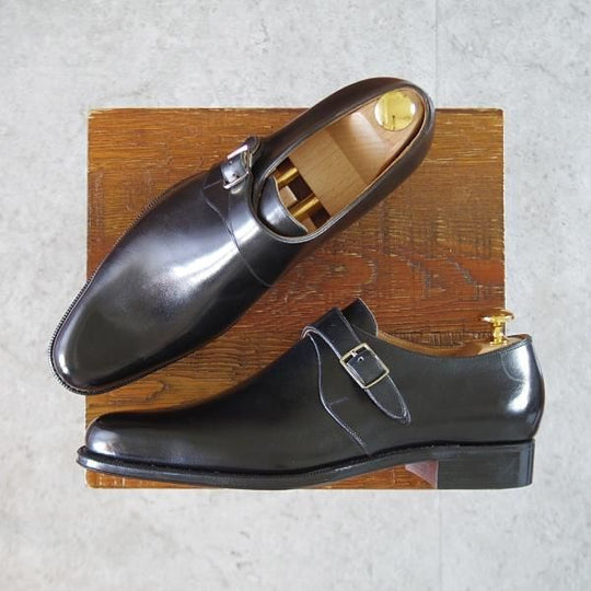 未使用★(HM)ギルド・オブ・クラフツ US6.5C【税込上代￥198,000-★Goofy/ハンドソーンウェルテッド製法】モンクストラップ/黒★k494