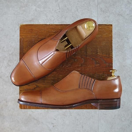 未使用★(HM)ギルド・オブ・クラフツ US6.5C【税込上代￥165,000-★Andy/ハンドソーンウェルテッド製法】サイドエラスティック/茶★k495