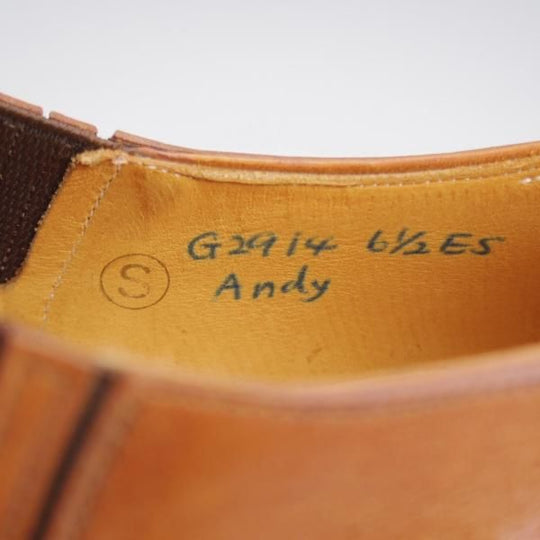 未使用★(HM)ギルド・オブ・クラフツ US6.5C【税込上代￥165,000-★Andy/ハンドソーンウェルテッド製法】サイドエラスティック/茶★k495