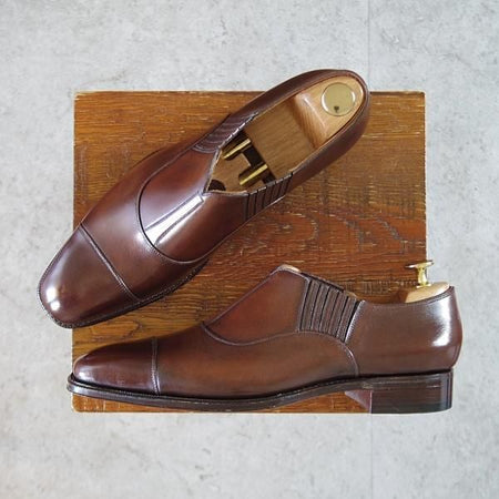 未使用★(HM)ギルド・オブ・クラフツ US6.5C【税込上代￥165,000-★Andy/ハンドソーンウェルテッド製法】サイドエラスティック/濃茶★k497