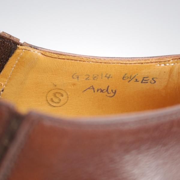 未使用★(HM)ギルド・オブ・クラフツ US6.5C【税込上代￥165,000-★Andy/ハンドソーンウェルテッド製法】サイドエラスティック/濃茶★k497