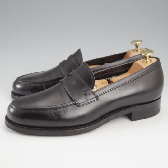 極美品★三陽山長 SIZE 6.5【定価￥80,300-★弥伍郎/R2013ラスト】コインローファー/カーフ/黒/YAGORO/Sanyo Yamacho★k498