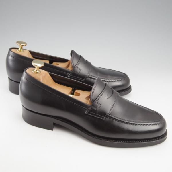 極美品★三陽山長 SIZE 6.5【定価￥80,300-★弥伍郎/R2013ラスト】コインローファー/カーフ/黒/YAGORO/Sanyo Yamacho★k498