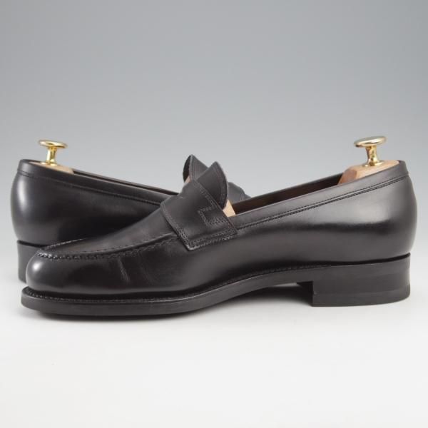 極美品★三陽山長 SIZE 6.5【定価￥80,300-★弥伍郎/R2013ラスト】コインローファー/カーフ/黒/YAGORO/Sanyo Yamacho★k498