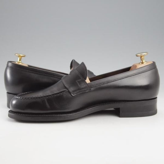 極美品★三陽山長 SIZE 6.5【定価￥80,300-★弥伍郎/R2013ラスト】コインローファー/カーフ/黒/YAGORO/Sanyo Yamacho★k498