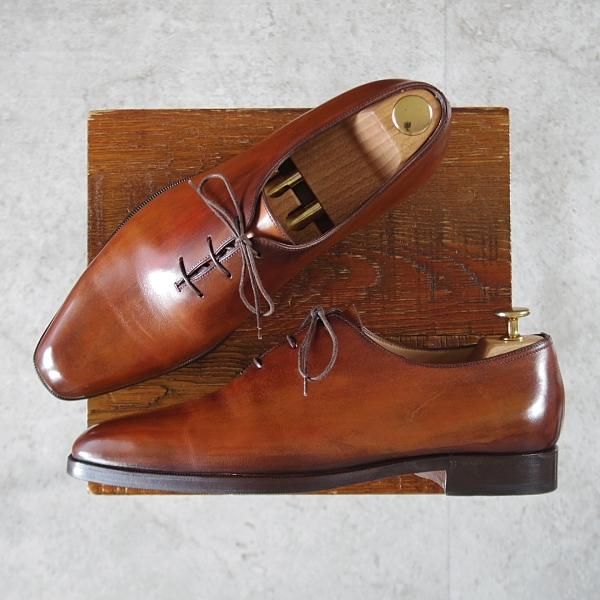 極美品★(仏)ベルルッティ SIZE 8.5【モデル定価￥353,100-★アレッサンドロ/ALESSANDRO】ヴェネチアレザー/ホールカット/茶/Berluti★k500