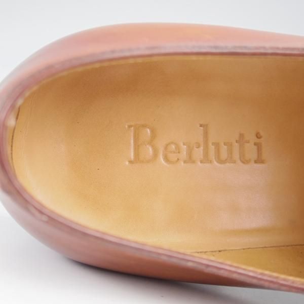 極美品★(仏)ベルルッティ SIZE 8.5【モデル定価￥353,100-★アレッサンドロ/ALESSANDRO】ヴェネチアレザー/ホールカット/茶/Berluti★k500